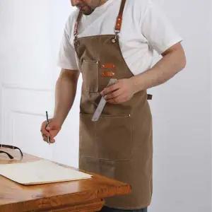 남자 작업 용 공방 캔버스 앞치마 에이프런 조끼 형 작업복앞치마
