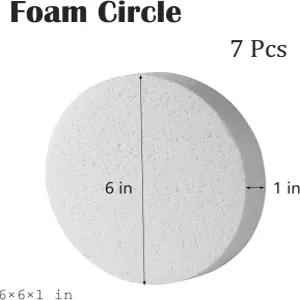 YURN 크래프트 7팩 6인치 폼 서클 DIY 프로젝트용 두껍고 둥근 디스크 케이크 장식 조각 모델링 예술 및