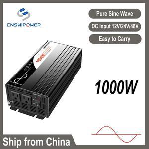 Swipower 순수 정현파 1000W DC 12V AC 220V 24V 48V 110V 차량용 파워 인버터 어댑터 컨버터 (다양한 소켓