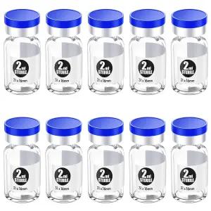 플라스틱 알루미늄 캡이 있는 멸균 빈 바이알 2ml 10개 페니실린 병 13mm 크림프 상단 투명 붕규산염