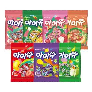 크라운 마이쮸 포도 72g+딸기 72g+사과 72g+애플망고 100g+멜론 100g+써니피치 100g+핑크리치 100g(총7개)