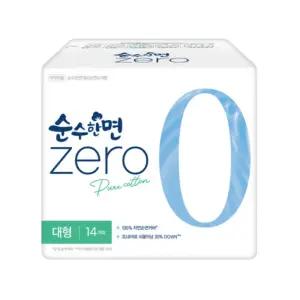 깨끗한나라 순수한면 제로 날개형 대형 14개입, 2개