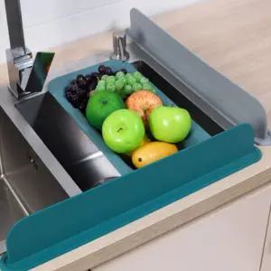 부엌 실리콘 물막이 싱크대 물튀김방지 탈부착물막이 실리콘물막이 싱크대물튀김방지 싱크대물튐방지