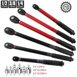 72T 토크 렌치 1/2' 3/8' 스퀘어 드라이브 프리셋 자전거 키 양방향 라쳇 자동차 수공구