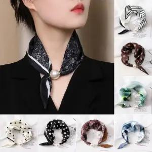 봄패션 목걸이형 마그네틱 진주 꼬리 미니 쁘띠스카프
