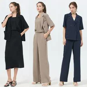 클래식크링클셋업4종(자켓+이너+스커트+팬츠)