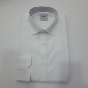 [예작]코튼폴리 비침없음 카라소매배색 긴팔 드레스셔츠 슬림핏 YJ0SBS902WH