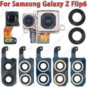 호환 갤럭시 호환 Z Flip6 SM-F741 카메라 렌즈 커버 및 전면 후면 모듈 플렉스 케이블 교체 예비 부품