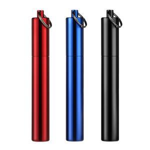 지갑 여행용 금속 휴대용 이쑤시개 홀더 포켓 케이스 알루미늄 합금 용기 피크닉 과일 픽 알약용 열쇠고리가 달린