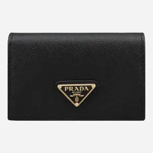 6S 1MC122 QHH F0002 사피아노 삼각 로고 카드 지갑 블랙