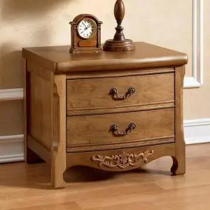 [하프클럽/셀러허브]브라운 원목 엔틱 2단협탁/침대쪽장전화받침대