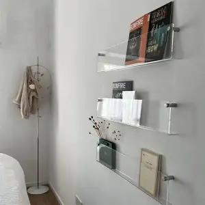 [하프클럽/셀러허브]북선반 책꽂이 진열대 잡지꽂이 투명수납 80cm