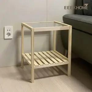 [하프클럽/셀러허브]이크홈 홈 원목 유리 침실협탁 350