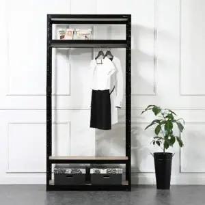 [하프클럽/셀러허브]행거 조립형 앵글 2단 1100_600_1500 2단 블랙