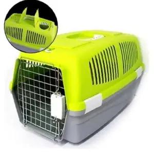 강아지 4면 실속 통풍구 켄넬 라임 M 1P 트래블 외출 이동장