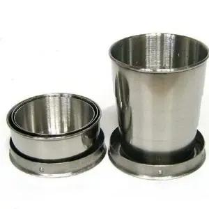 [RIZPICK]3단 스테인리스 컵 등산 야외용 휴대용 접이식 아웃도어 캠핑