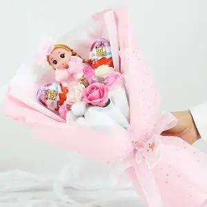 라비나 C7 애니 러블리 프리미엄 사탕꽃다발 킨더조이꽃다발 / 졸업 입학 연주회 발표회 사탕부케