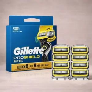 질레트 프로쉴드 옐로우 면도날 8입