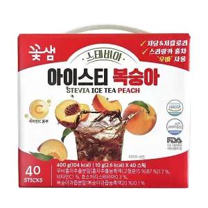 꽃샘 R7R7Y9Y5 스테비아 복숭아 아이스티 저당 홍차 10g 40T