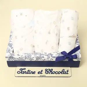 [롯데백화점]타티네쇼콜라 (임신출산선물4종세트)프렌리오셀배냇저고리+우주+속싸개+모자TNPMAG014W-204