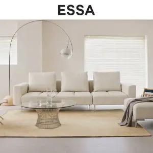 디에시즈 컴팩트 4인 리브 패브릭 소파+스툴