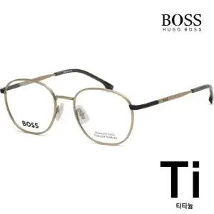 MUST IT_휴고 보스 티타늄 안경테 BOSS1416 0NZ 무광 골드 라운드 명품 스테인리스 스틸