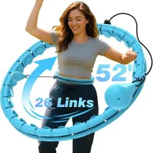 성인 여성 체중 감량 플러스 사이즈를 위한 JKShMYT 인피니티 가중 훌라 운동 후프 26/30 탈부착 링크