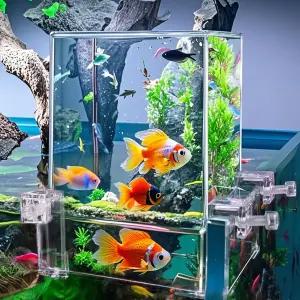 오클렌 음압 어항 아크릴 물고기 엘리베이터가 있는 자동 리필 수족관 수위 유지 및 360° 전망