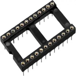 uxcell 10pcs DIP IC 칩 소켓 어댑터 2.54mm 피치 로우 2열 24 원형 핀 납땜