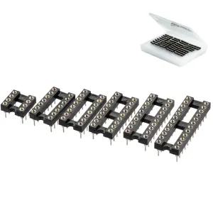 CHIPNEW 6-in-1 협체 2.54mm DIP IC 소켓 키트 가공 원형 홀 핀 납땜 가능 브레드보드 및 PCB 호환 OP-AMP