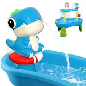 inzerwudi 공룡 워터 테이블 펌프 연속 액세서리용 (블루) - 흐름 플레이 배터리 충전식 장난감 외부 전원 야외 여름