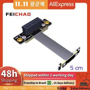 듀얼 90도 직각 PCIe 3.0 x1 - 연장 케이블 R11SL-TL 8G/bps 고속 Express 1x 라이저 카드 리본 확장기