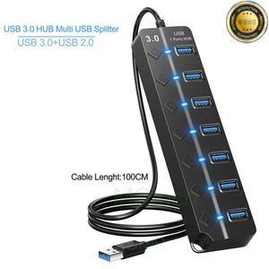 USB 3.0 허브 멀티 분배기 100cm 긴 케이블 컴퓨터 노트북 PC 액세서리 용 다중 확장기 Usb 어댑터