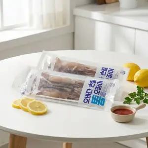 (100%국내산) 오바다 국내산 손질 통오징어 280g x 7팩 총 14미 (팩당 2미)