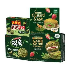 [롯데백화점]롯데웰푸드 롯데 말차 시리즈 4종 (칙촉,몽쉘,카스타드,ABC 초코쿠키) x1