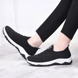 중년 할머니 여성 어른 캐주얼 외출 운동화 여자뮬 단화 올검 검정 운동화 신발 흰색 여성 남성 남자