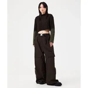 STUDIO TOMBOY X (W) 크롭 케이블 니트 풀오버 브라운 CROPPED CABLE KNIT PULLOVER BROWN 2084795