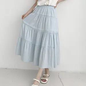 여자 여름 셔링 밴딩 캉캉치마 청순룩 A라인 롱스커트