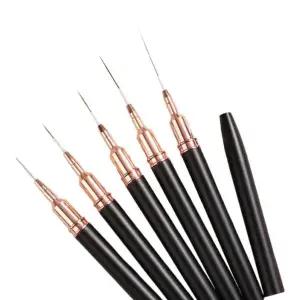 네일아트 블랙 라이너 세필 브러쉬 5mm + 캡 등 5종