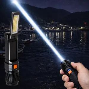 SMD 충전식 LED 멀티 캠핑 야외 줌 서치 라이트 랜턴 손전등 WJ1008 후레쉬