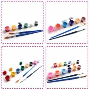 J2K 미니 아크릴물감세트 미술도구 화방용품 개별포장 5개 (붓2개포함)