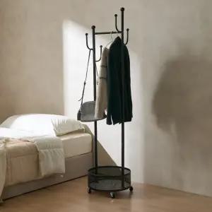 로프트앤리빙 스탠드옷걸이 이동식행거 미니 고정식 비키니 파이프 틈새 벽 철제 튼튼한 낮은 2단 드레스룸 벽 코너 수납 옷가게 원룸 옷장 무타공 철재