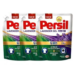 퍼실 라벤더 액상세제 드럼 일반 겸용 고농축 세탁세제 1.8L 3개
