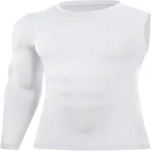 런히트 남성 농구 원암 롱 슬리브 컴프레션 셔츠 1/2 싱글 암 운동 언더셔츠 고탄성 베이스 레이어 탑