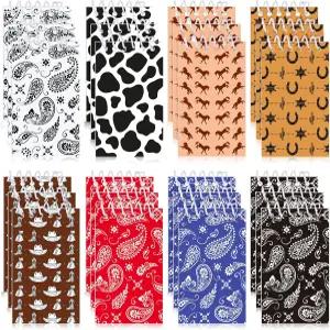 텔링 24개 웨스턴 카우보이 스파이럴 노트북 페이즐리 모자 말굽 선인장 카우 패턴 작은 미니 메모장 테마