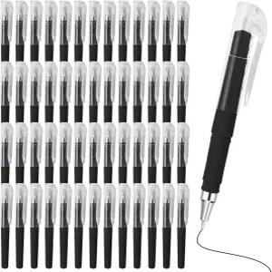 잉크샤인 50개 미니 젤 펜 벌크 블랙 스몰 포켓 캡이 있는 비즈니스 오피스 학교 여행 저널 용품용 컴팩트