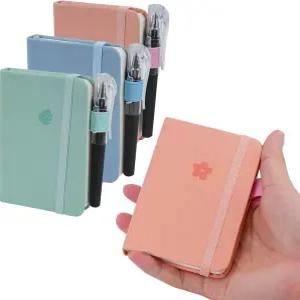 STNRST-IN 3팩 작은 일기장 펜 3개가 달린 노트 A7 하드커버 포켓 3.1인치 x 4.3인치 각 미니 메모장