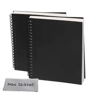 미니 스케이터 교실 학생용 검은색 노트북 빈 저널 메모 노트 2종 세트 100페이지 50매(7 x 4.7인치