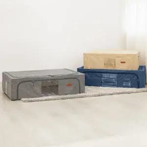 ( )BS 이불정리함 58L 그레이 1개 언더베드 침대 밑 수납 옷 이불 보관 파우치