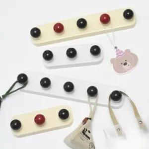 접착식 무타공 벽 옷걸이 (5구) 볼 동글동글 수납 후크걸이 정리